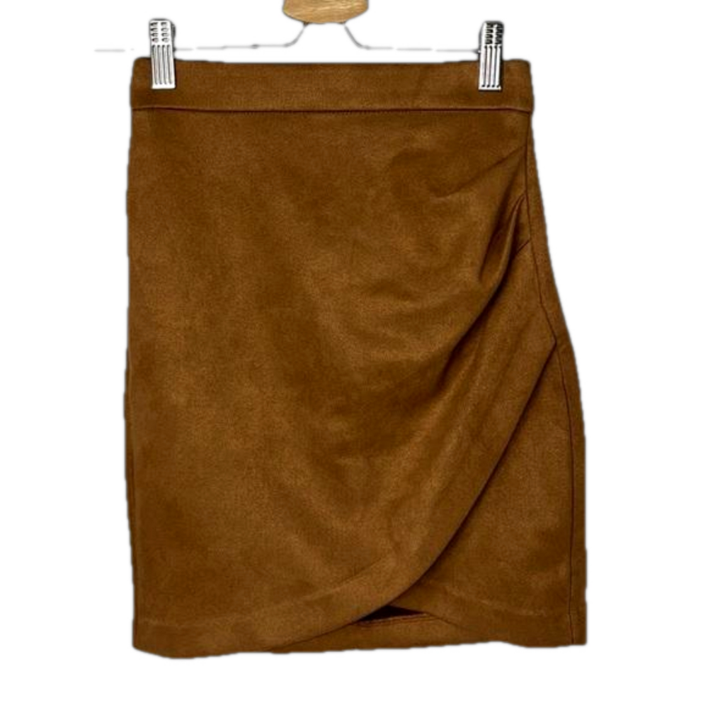 Dynamite Faux Suede Wrap Skirt